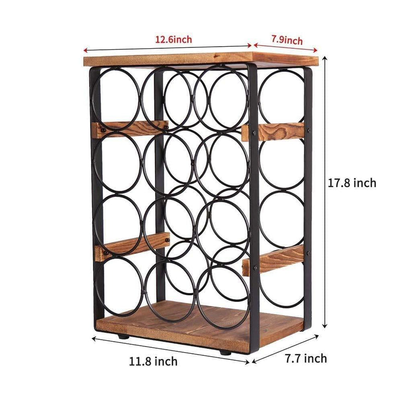 steel wine rack size chart