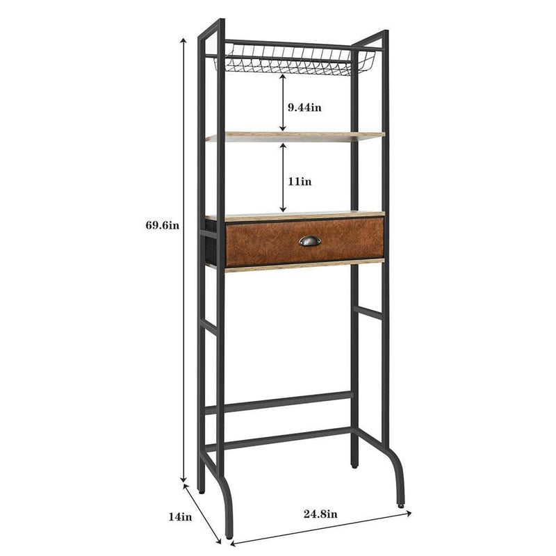 toilet shelf rack size chart