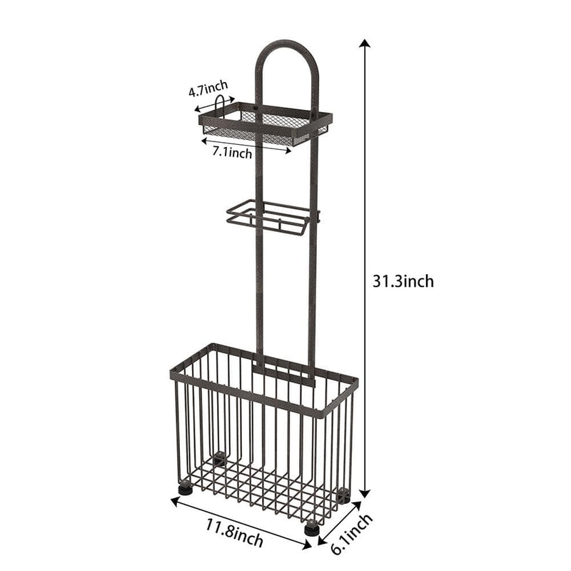 toilet storage rack size chart