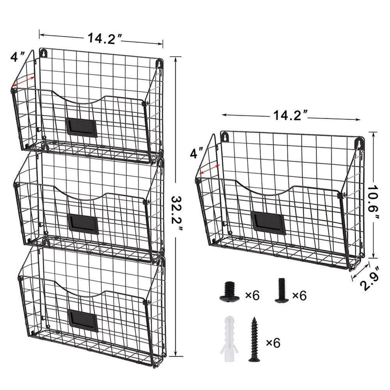 wall hanging file organizer size chart