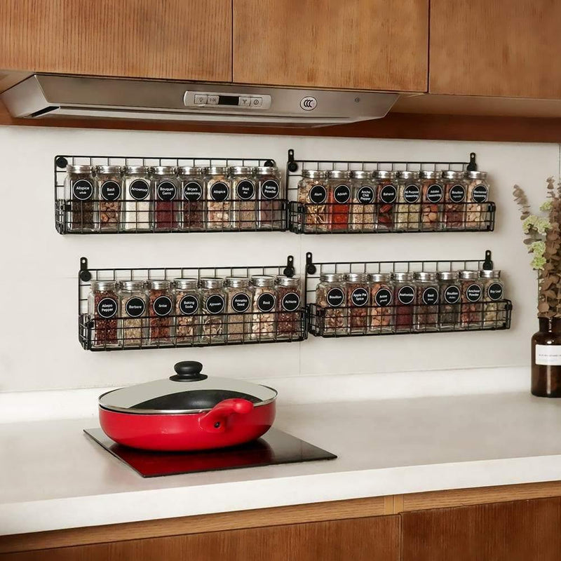 wall mounted spice rack next to Induction Cooker
