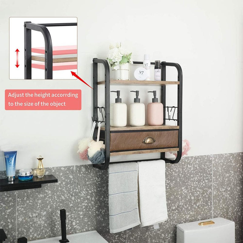 wall mounted towel storage rack detail show