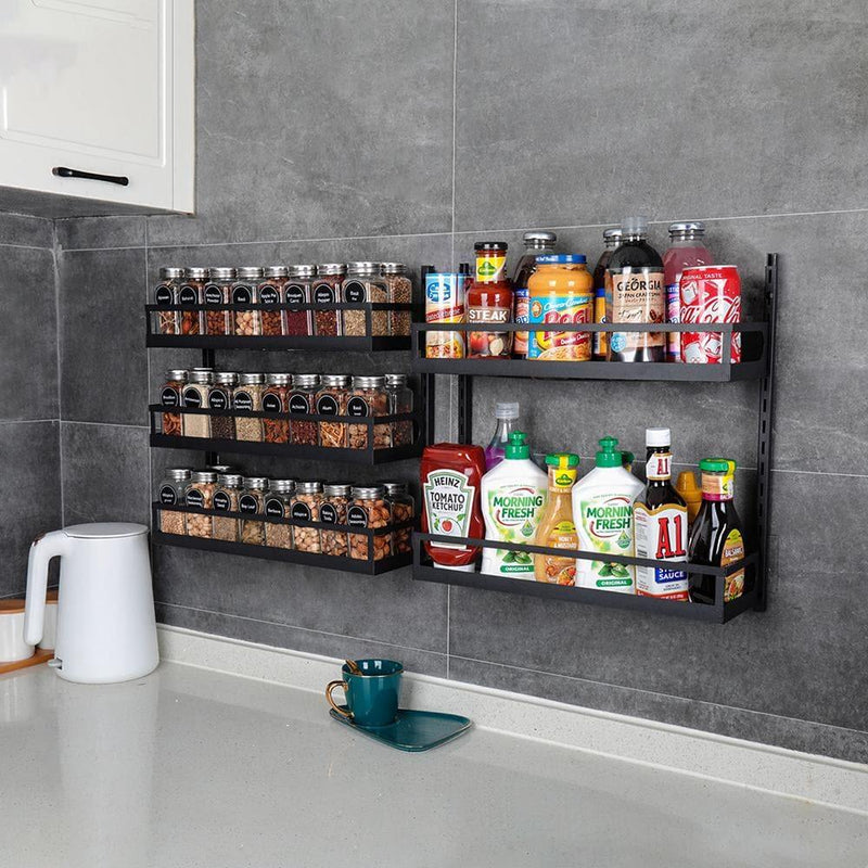 wall spice rack over the countertop