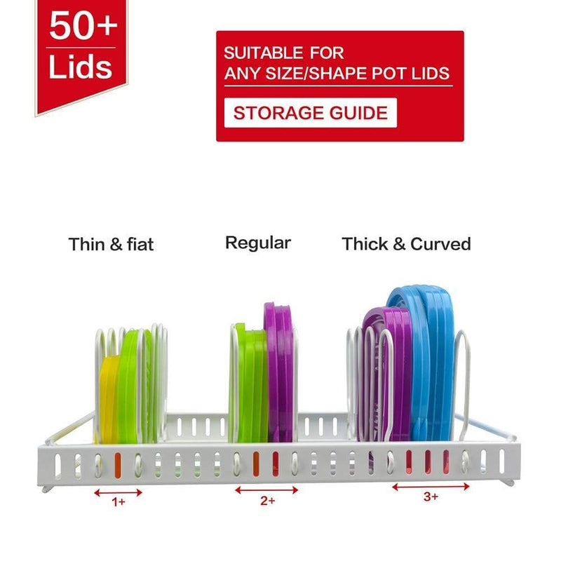 white food container lid organizer guide chart