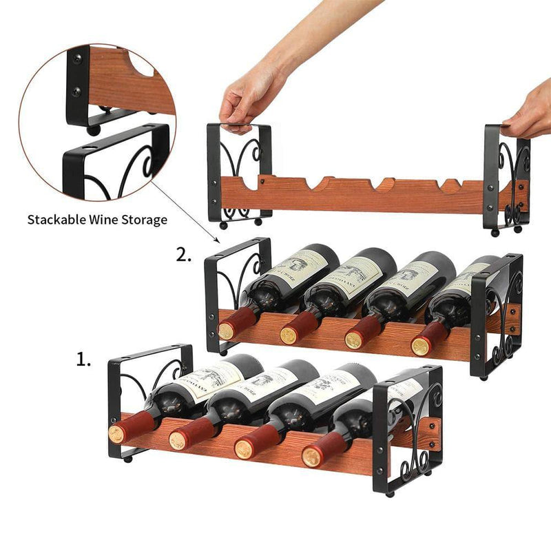 wine rack table stackable wine storage